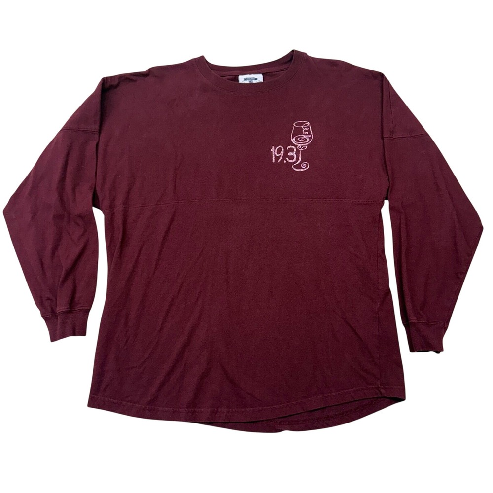 J. America Disney Wine & Dine Half Marathon Spirit Jersey Maroon Glitter Small